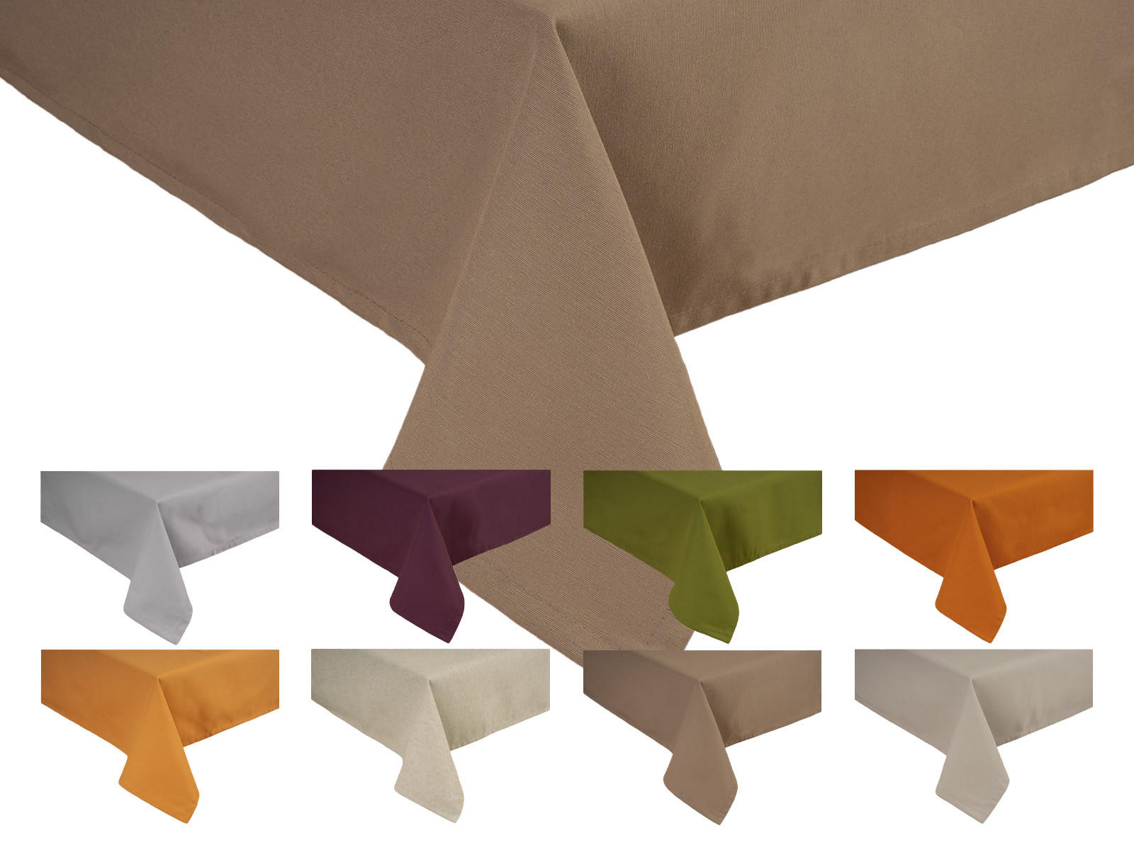 TISCHDECKE Wunschton deep-taupe 130/220 cm - Braun, Textil (130/220cm) - beties Heimtextil