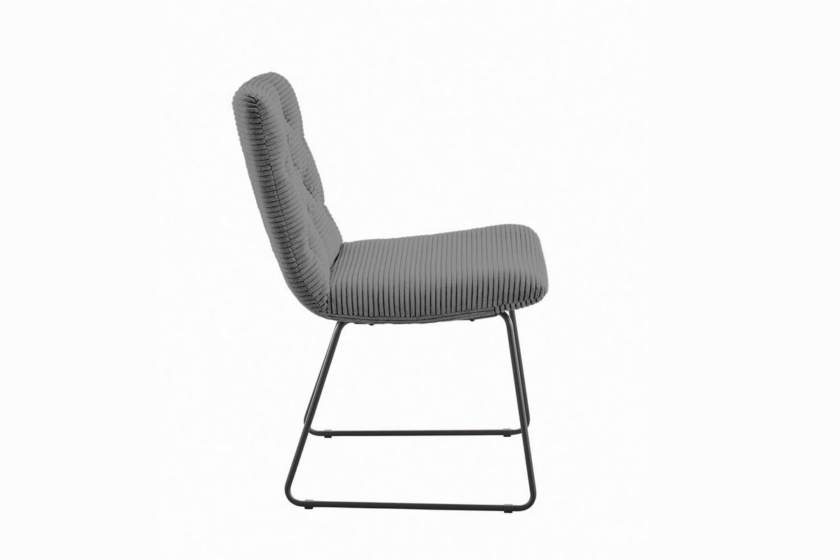 ESSZIMMERSTUHL NEW CHARME Grau Cord - Grau, Textil (52/87/66cm) - KAWOLA