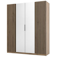 KLEIDERSCHRANK Kaja Schwarz/Eiche 200 cm - Schwarz, Holzwerkstoff/Metall (200/239/61.9cm) - Selsey