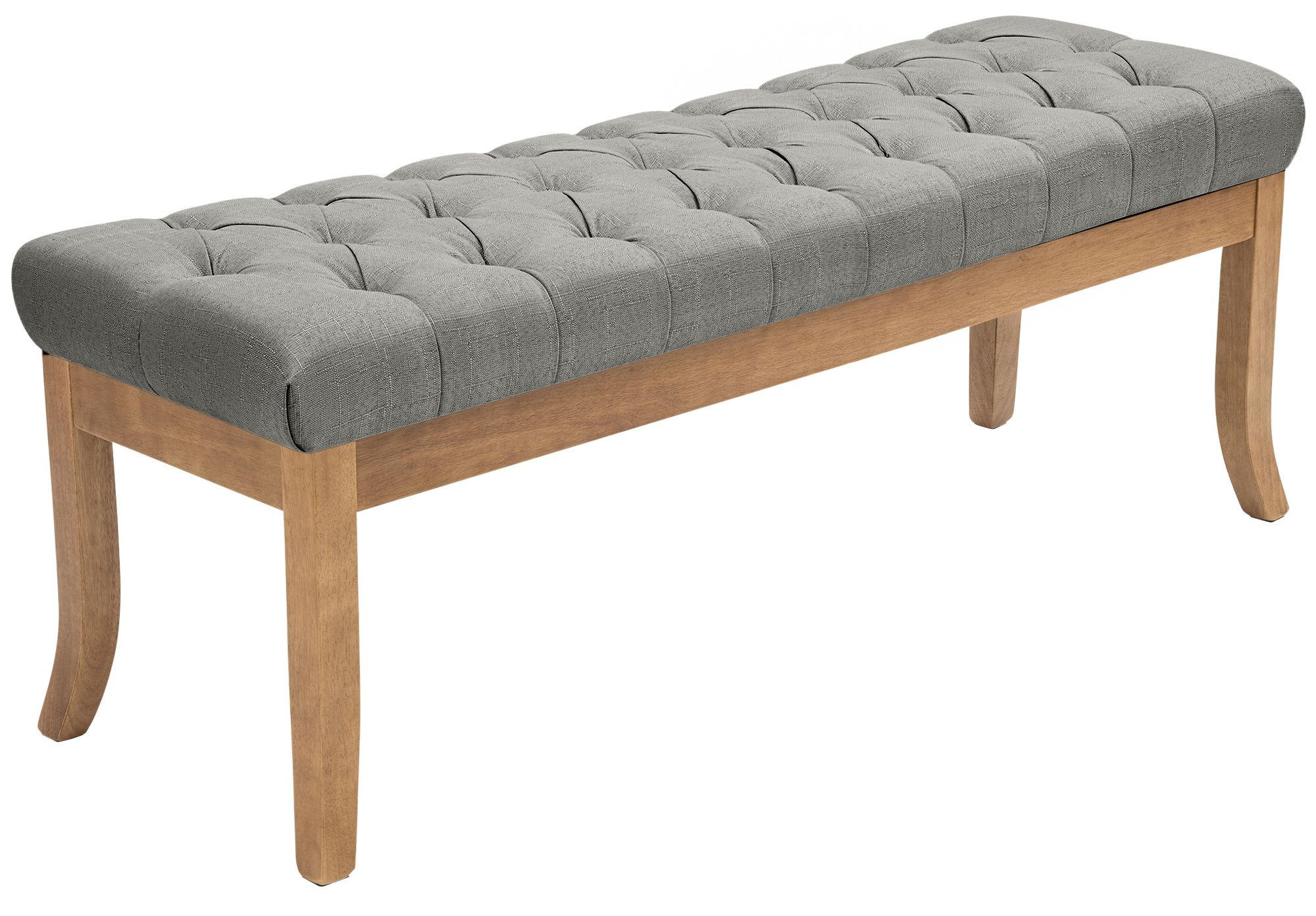 SITZBANK 120/38 cm Stoff Grau - Naturfarben/Grau, Holz/Textil (120/46/38cm) - CLP