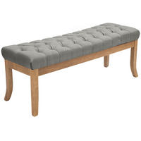 SITZBANK 120/38 cm Stoff grau - Naturfarben/Grau, Holz/Textil (120/46/38cm) - CLP