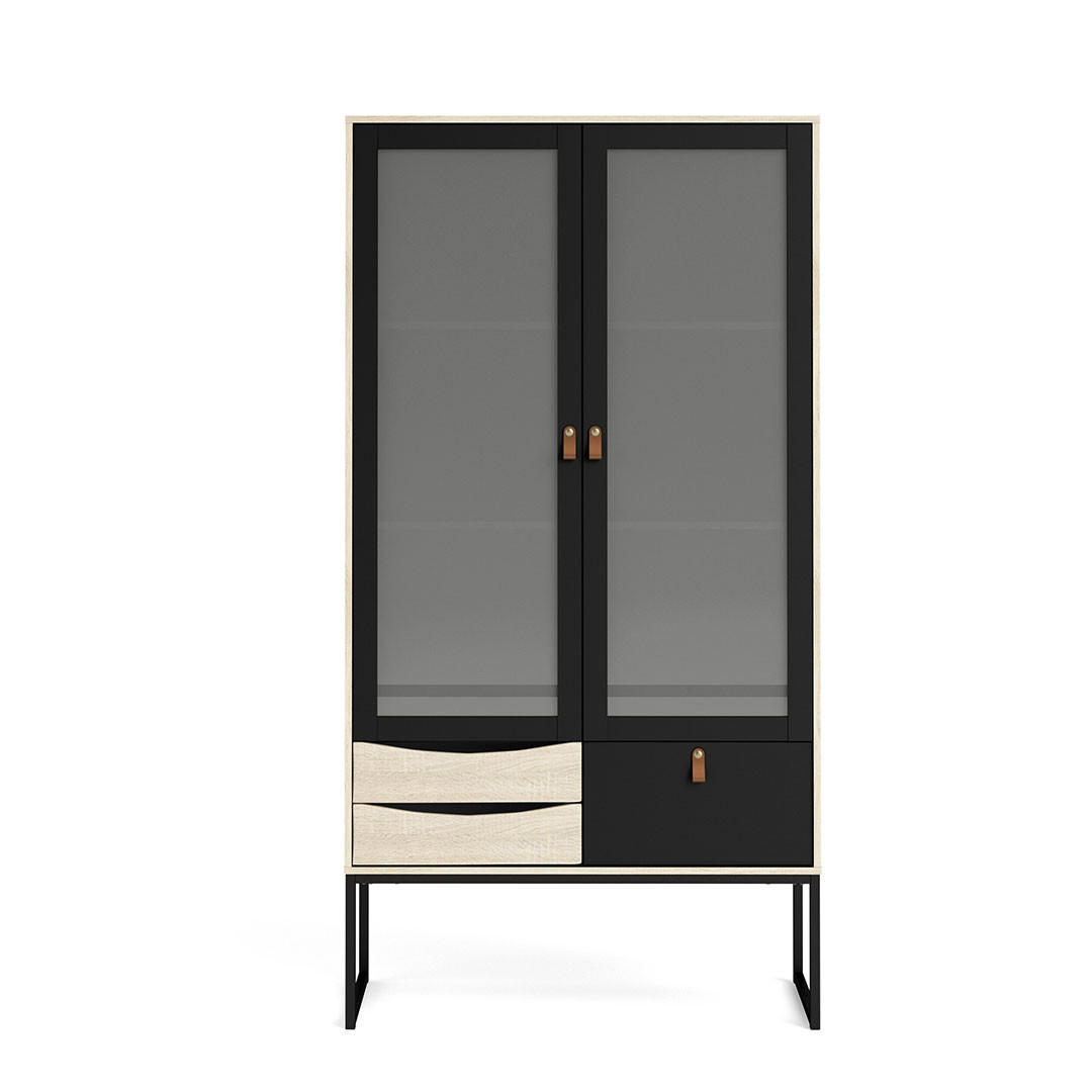 VITRINE Sady Schwarz 99/40/190 cm - Schwarz, Holzwerkstoff (99/190/40cm) - ebuy24