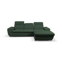 ECKSOFA - FRENSO - Rechts, Duneklgrün (Ronda 39) - Dunkelgrün, Holzwerkstoff (281/183cm) - Möblo