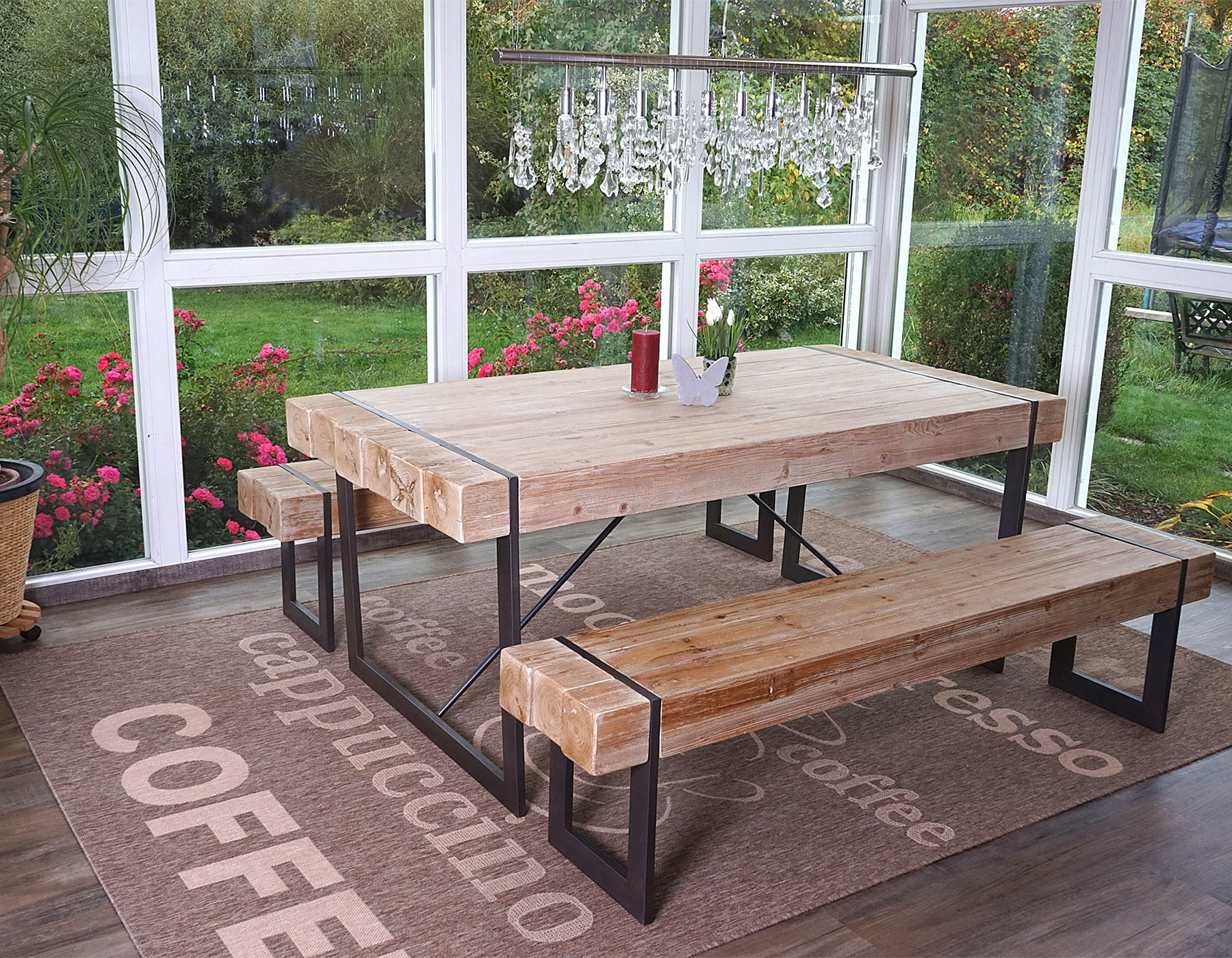 ESSZIMMERGARNITUR Eiche hell 3er-Set - Eiche Artisan, Holz (160/80/90cm) - MCW
