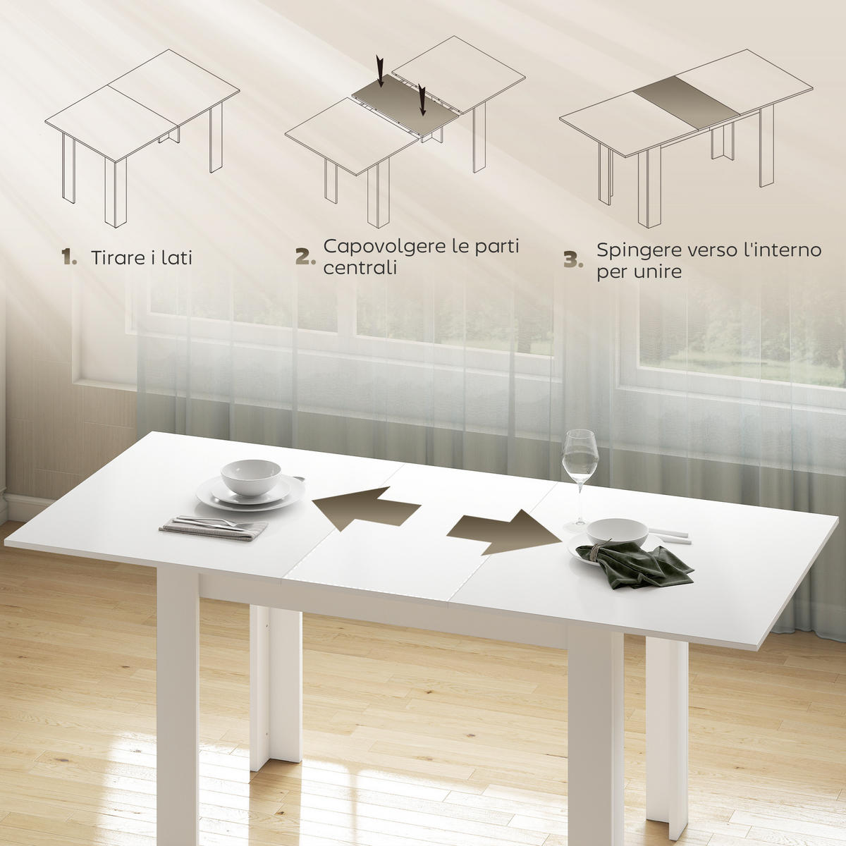 ESSTISCH Weiß 1 Stück - Weiß, Kunststoff (180/80/75cm) - GiPP
