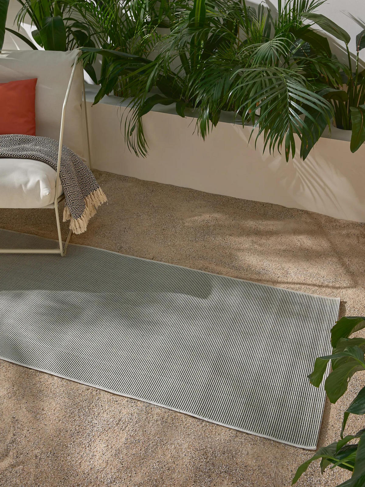 OUTDOORLÄUFER Metro Weiß 80x240 cm - Weiß, Textil (80/240cm) - benuta Nest