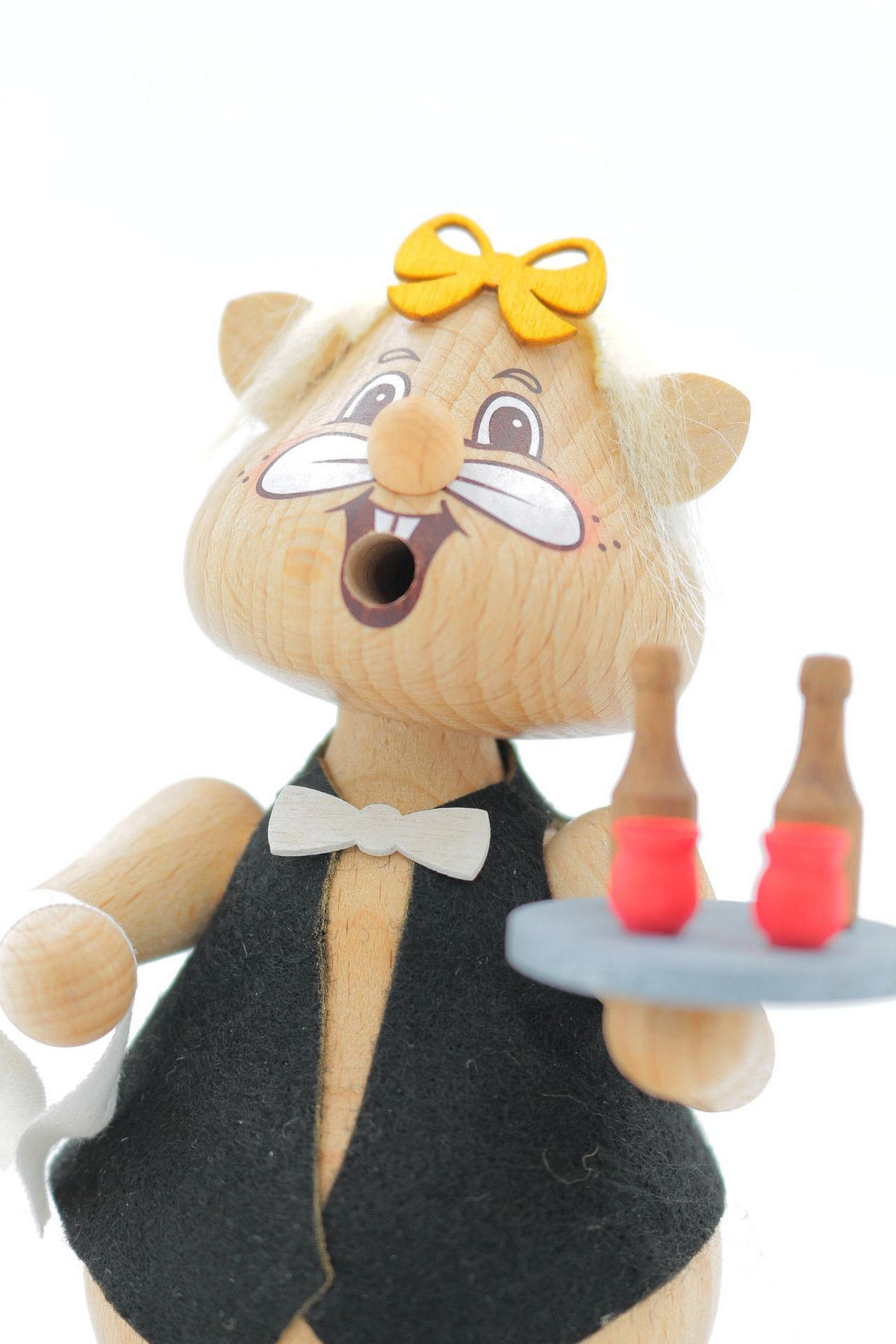 RAUCHFIGUR Hamster Kellnerin 13 cm - Multicolor, Holz (8/13/0.1cm)