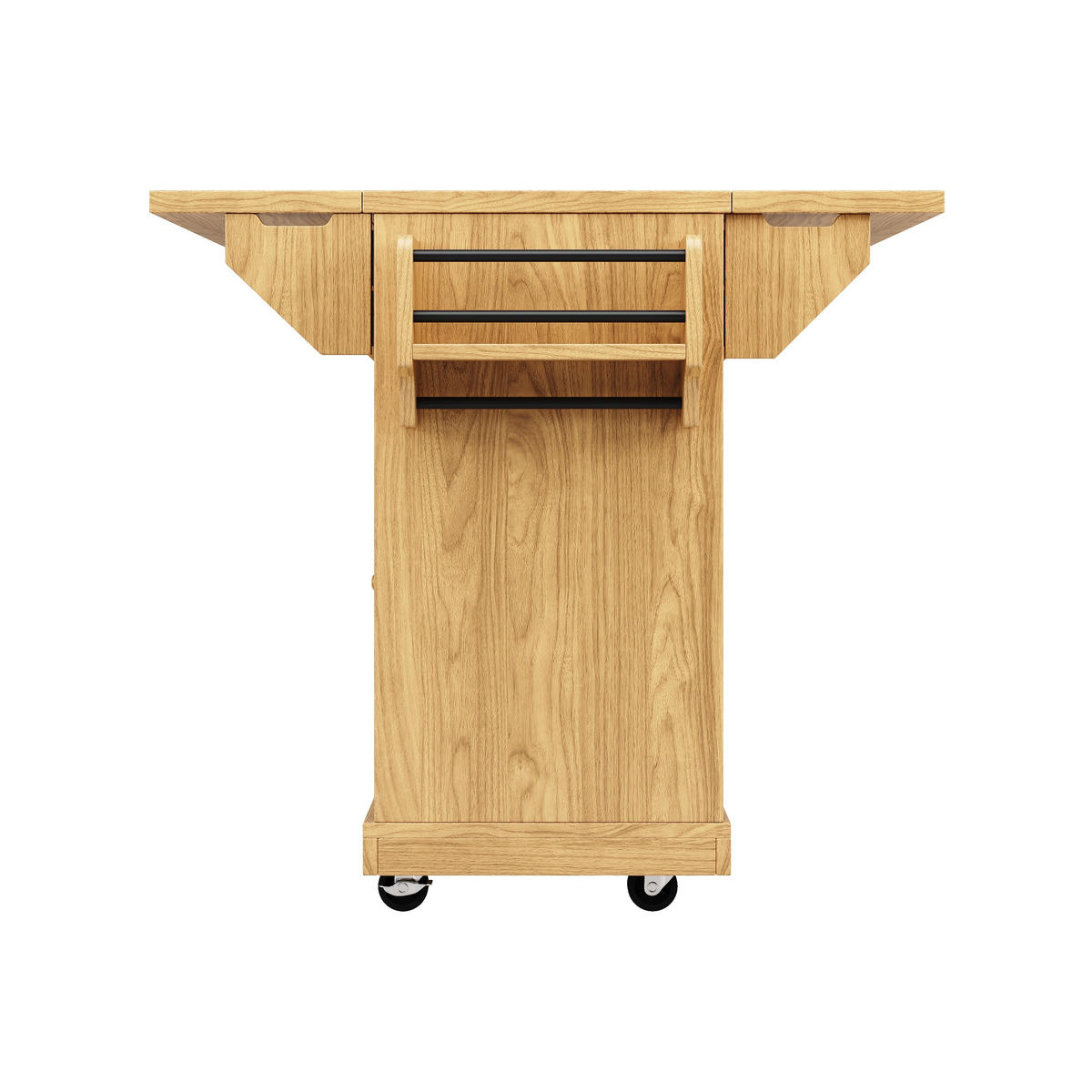 KÜCHENINSEL Weinregal Stauraum Naturbraun - Naturfarben, Holzwerkstoff (142.5/95/80cm) - FLIEKS