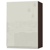 HÄNGESCHRANK Florence W2/50 Lava / RAL 1013 perlweiß HG 50 / 32,5 / 72cm - Türanschlag links - Dunkelgrau/Weiß Hochglanz, Holz/Holzwerkstoff (50/72/32.5cm) - Feldmann-Wohnen