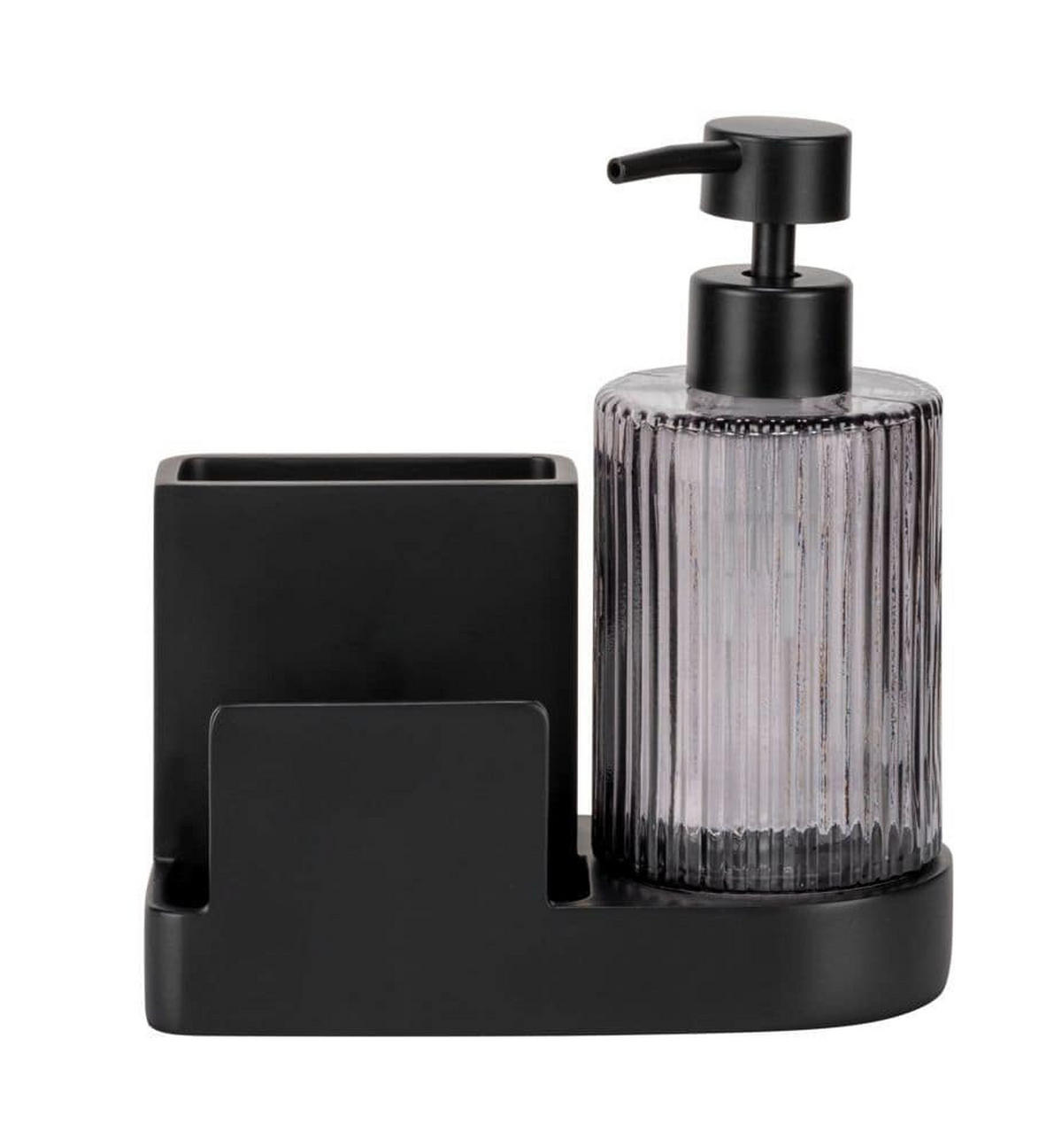 ORGANIZER mit Spender Pina 7,5/16/17 cm - Anthrazit, Kunststoff (16/17/7.5cm) - Wenko