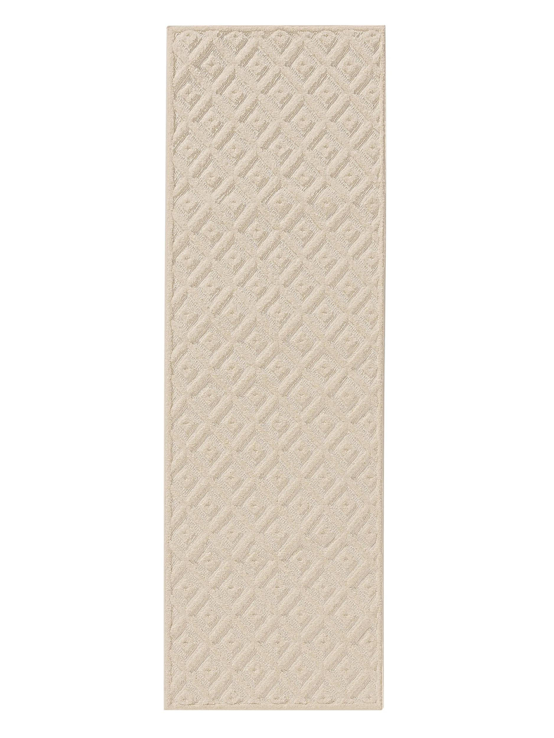 LÄUFER Leo Cream 80x250 cm - Creme, Kunststoff (80/250cm) - benuta
