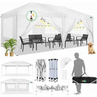 POP-UP Faltpavillon 3 x 6 m weiß mit 6 Seitenteilen - Weiß, Textil (300/274/600cm)