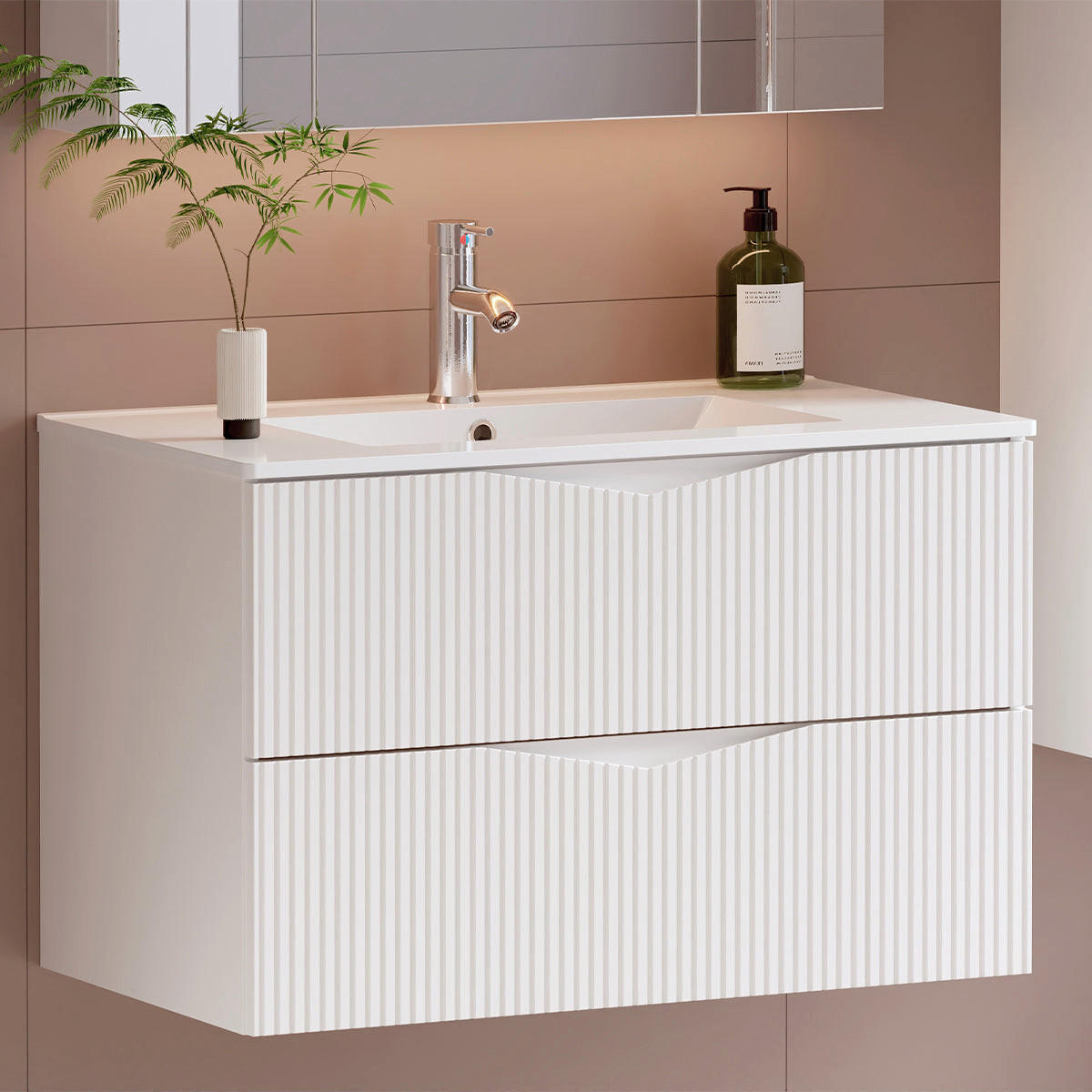 WASCHTISCHUNTERSCHRANK 80cm Tao Weiß - Weiß, Holzwerkstoff (80/50/46.5cm) - Petits-meubles
