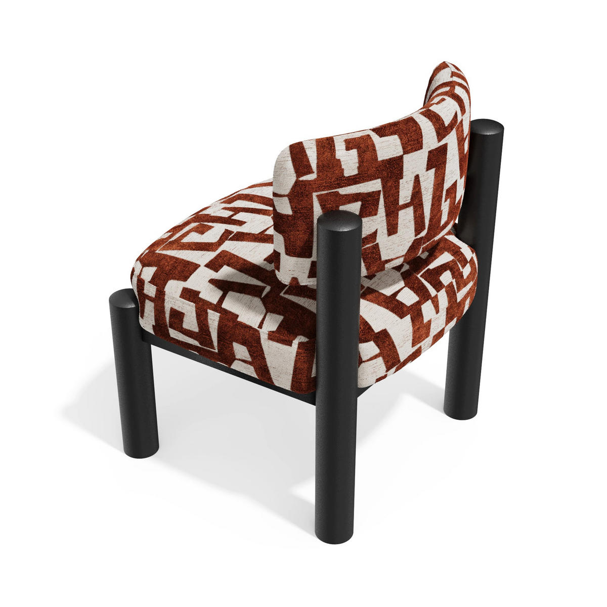 SESSEL ELY Strukturierter Stoff mit Muster Terrakotta 60.5cm - Dunkelorange/Terracotta, Textil (60.5/74.5/62cm) - Premium Interiors