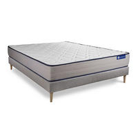 BETT Actimemo form Memory-Schaum 150 x 190 cm h3 - Kit Bettgestell Grau - Beige/Grau, Holz (150/190cm) - ACTISOM