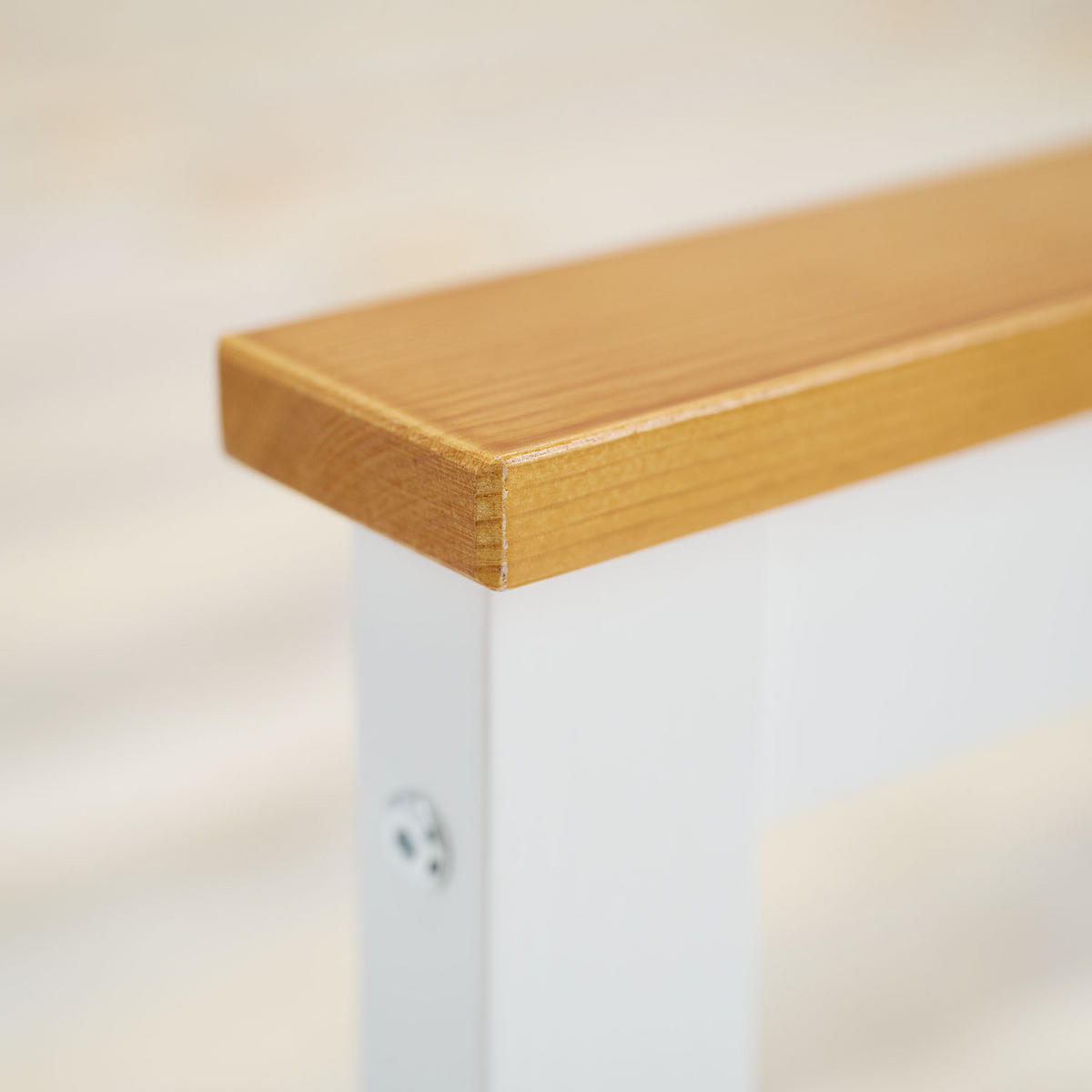 HOLZBETT 140/200 cm weiß natur - Weiß, Holz (140/200cm) - Homestyle4u