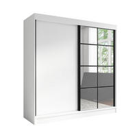 SCHWEBETÜRENSCHRANK 200 CM TAVIRO Farbe: Weiß - Weiß, Holzwerkstoff (200/215/60cm) - A&J MöbelLand