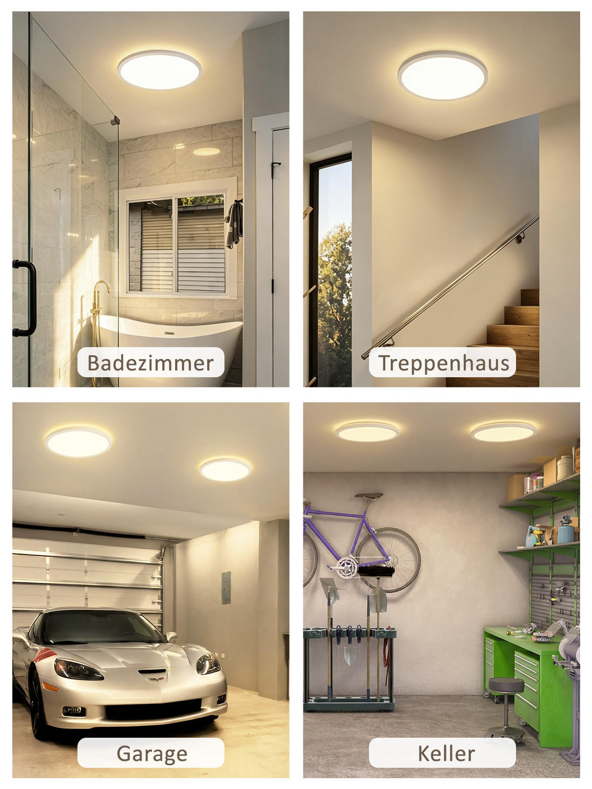LED DECKENLEUCHTE Lyvyn 29.3/29.3/3 cm - Weiß, Kunststoff (29.3/29.3/3cm) - ZMH