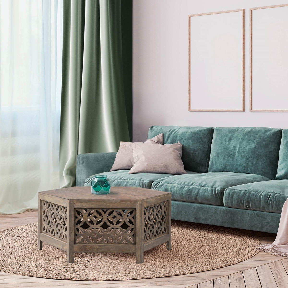 COUCHTISCH Ø100x45 cm rund Natur handgefertigt aus Mangoholz - Naturfarben, Holz (100/45/100cm) - WOMO-DESIGN