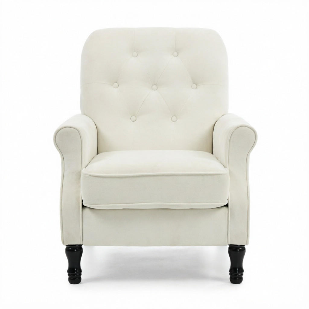 SESSEL Federkissen und Leinenbezug, DE-42175, Creme/Schwarz - Creme, Holzwerkstoff (75/90/69cm) - ComfortXL
