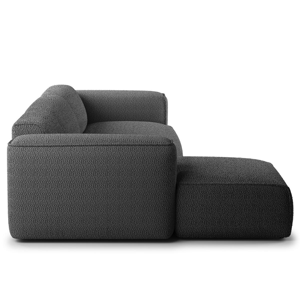 3-SITZER ECKSOFA mit Longchair - Anthrazit/Schwarz, Kunststoff/Textil (317/173cm) - home24