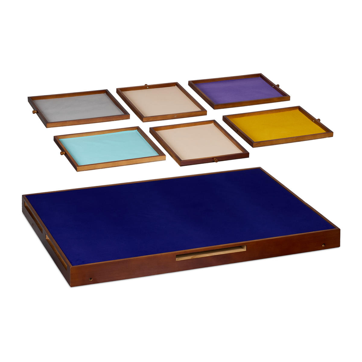 PUZZLETISCH Bunt Kiefernholz 6-Schubladen 90x62 cm - Multicolor, Holz/Kunststoff (64/106.5/34cm) - Relaxdays