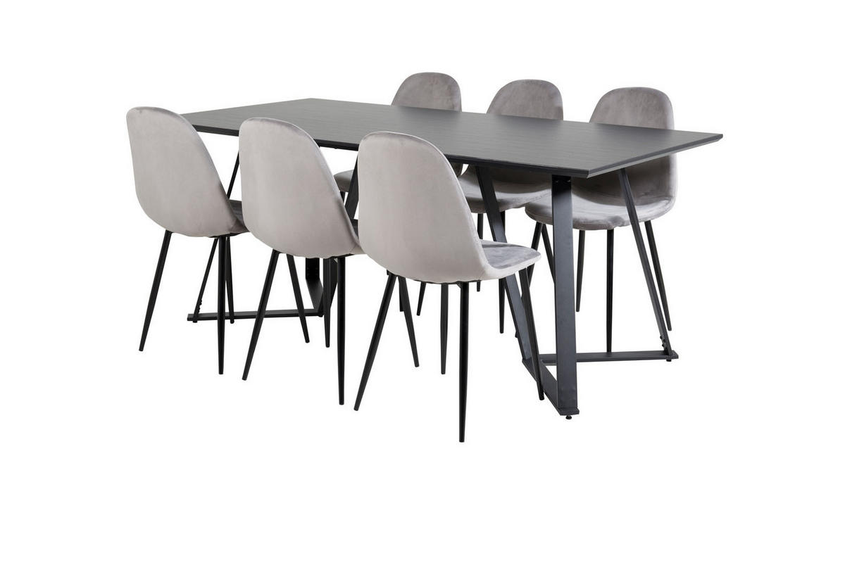 TISCHGRUPPE Grau - Grau, Holzwerkstoff (90/75/180cm) - ebuy24