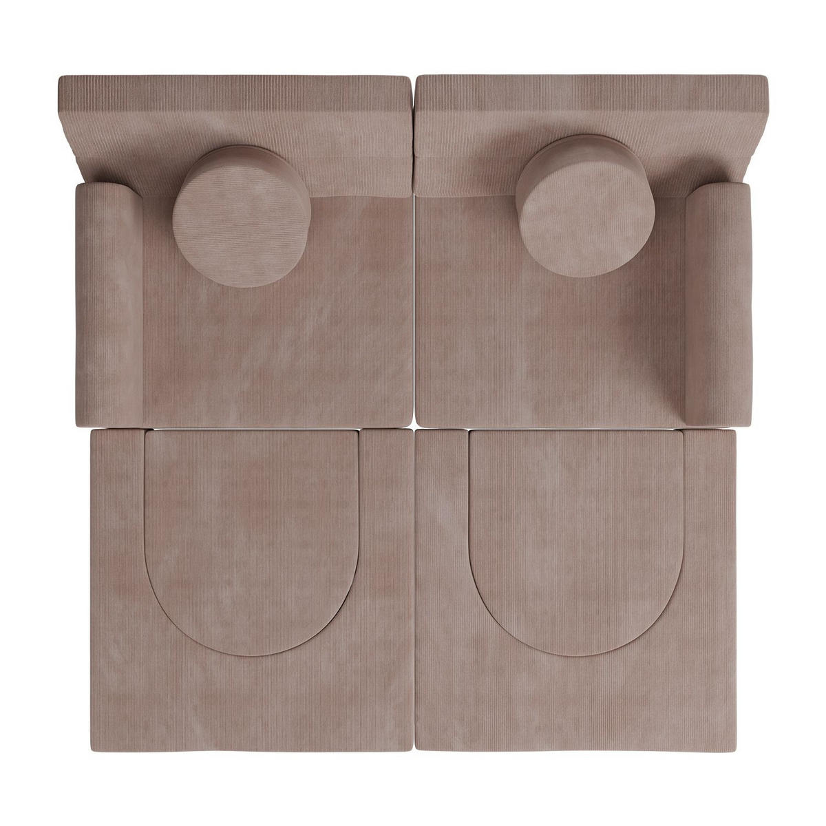 KINDERSOFA Kayo cord rosa - Rosa, Textil (150/50/75cm) - Juskys