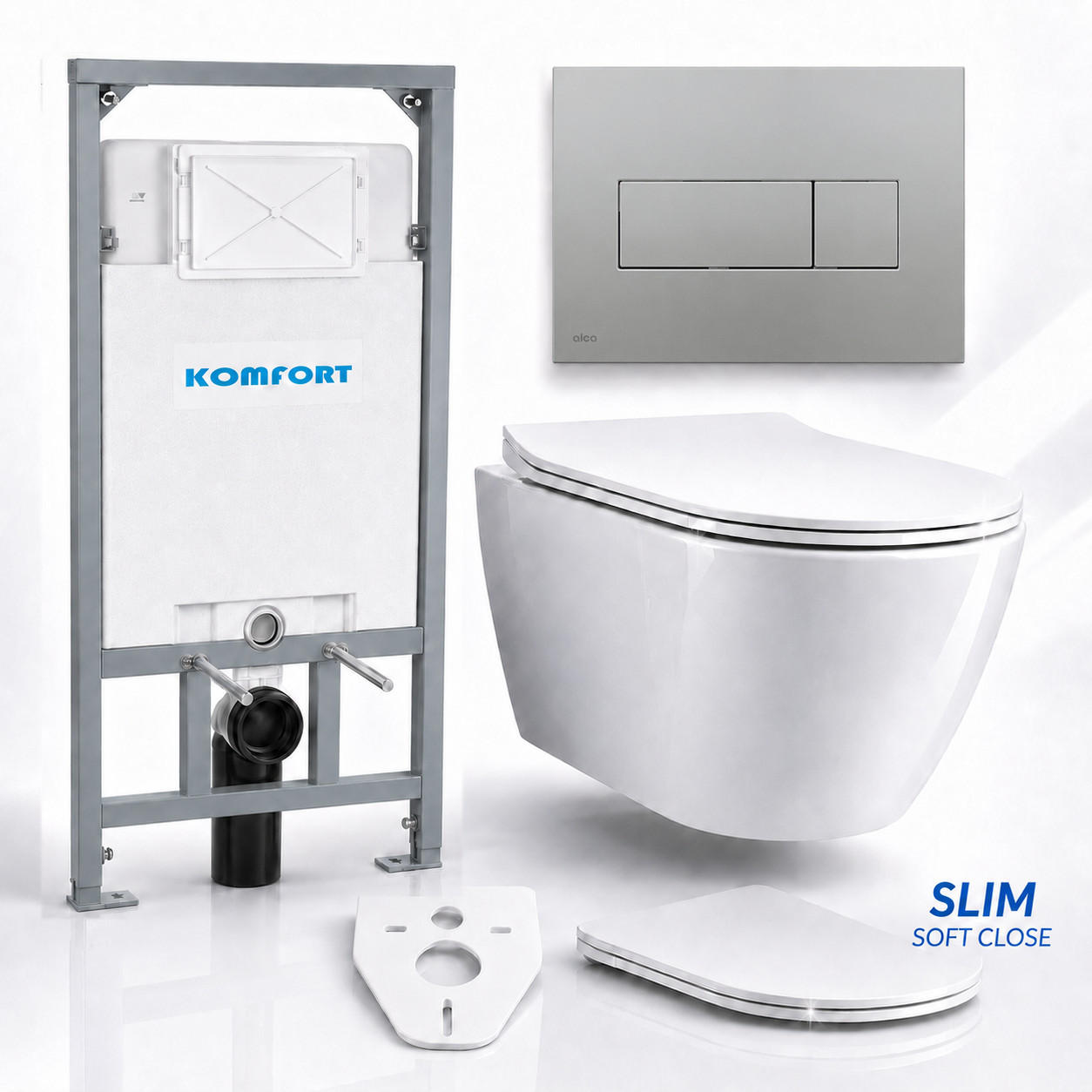 bad land Wc-Set Weiß 53x119.5x48.5 cm