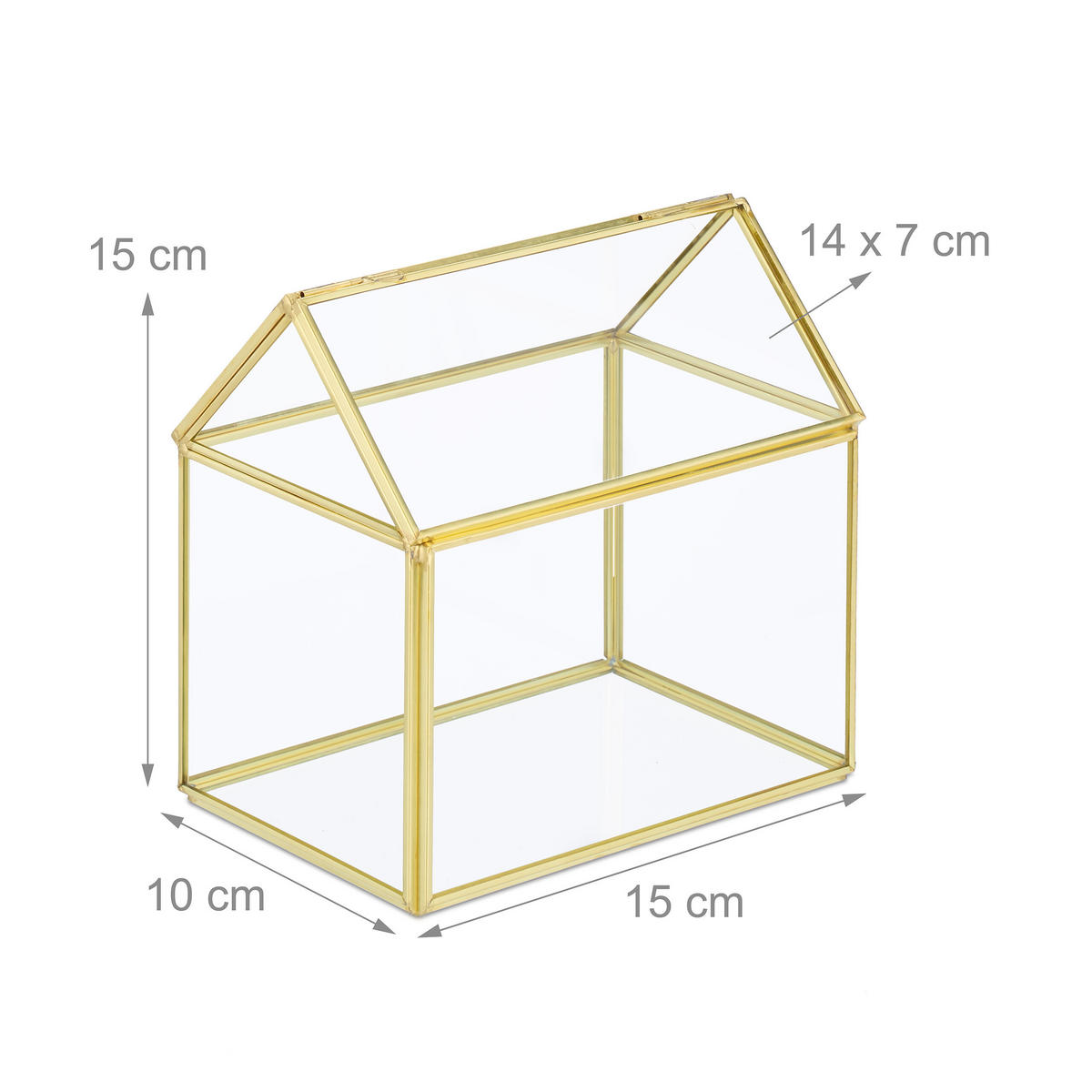 PFLANZENTERRARIUM - Transparent, Glas/Metall (15/15/10cm) - Relaxdays