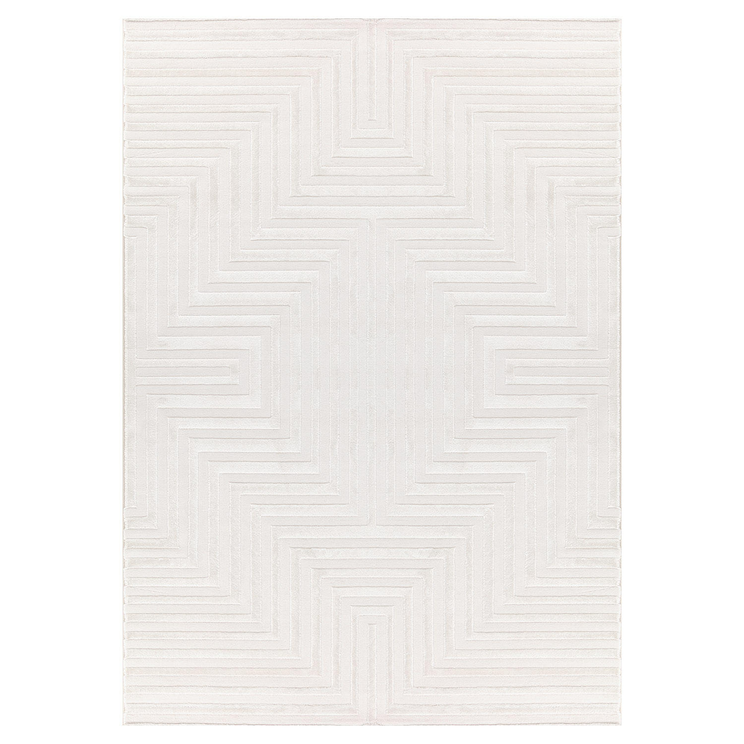 TEPPICH Kurzflor 3D-Muster Polypropylen Wohnzimmer Creme Rechteckig 140x200 - Beige, Textil (140/200cm) - KADIMA DESIGN