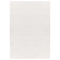 TEPPICH Kurzflor 3D-Muster Polypropylen Wohnzimmer Creme Rechteckig 140x200 - Beige, Textil (140/200cm) - KADIMA DESIGN