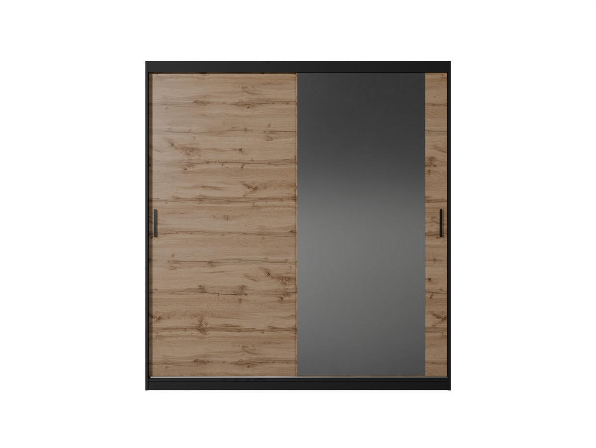 SCHWEBETÜRENSCHRANK Mirano Eiche Wotan 200 cm - Eiche Wotan, Holzwerkstoff (200/215/60cm) - Ravio