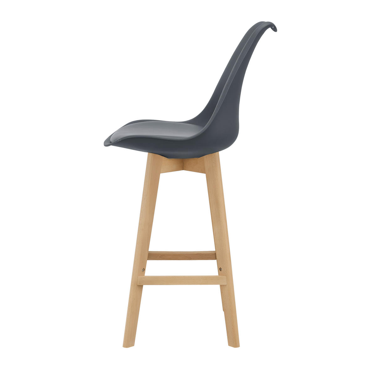 BARSTUHL Lublin 2er-Set - Grau, Holz (48/105/58cm) - [en.casa]