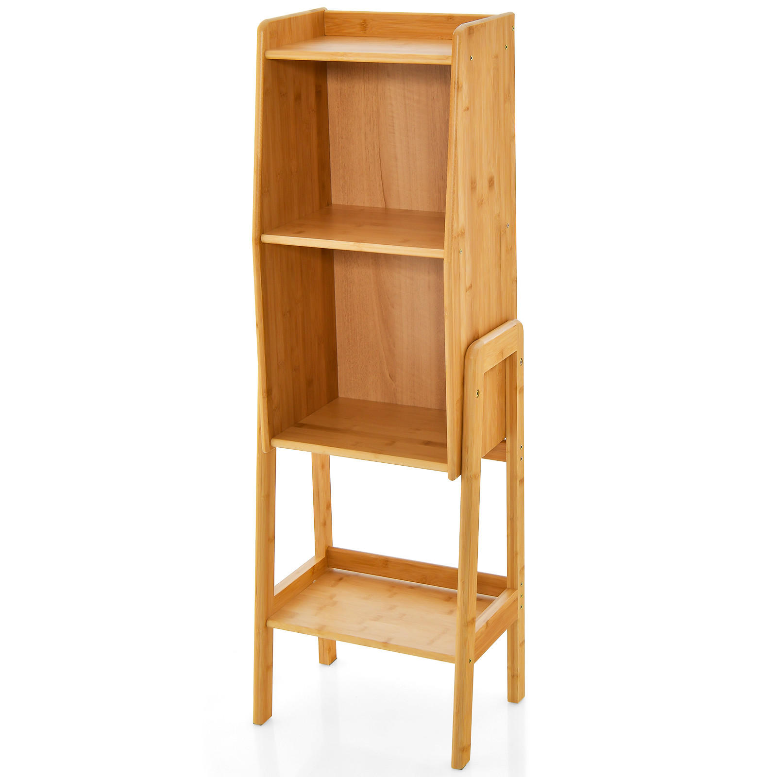 BÜCHERREGAL Holz - Naturfarben, Holz (37/113/27cm) - COSTWAY