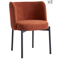 STUHL 2er-Set Samt Terrakotta - Rot, Textil (50/76/60cm) - Nordlys