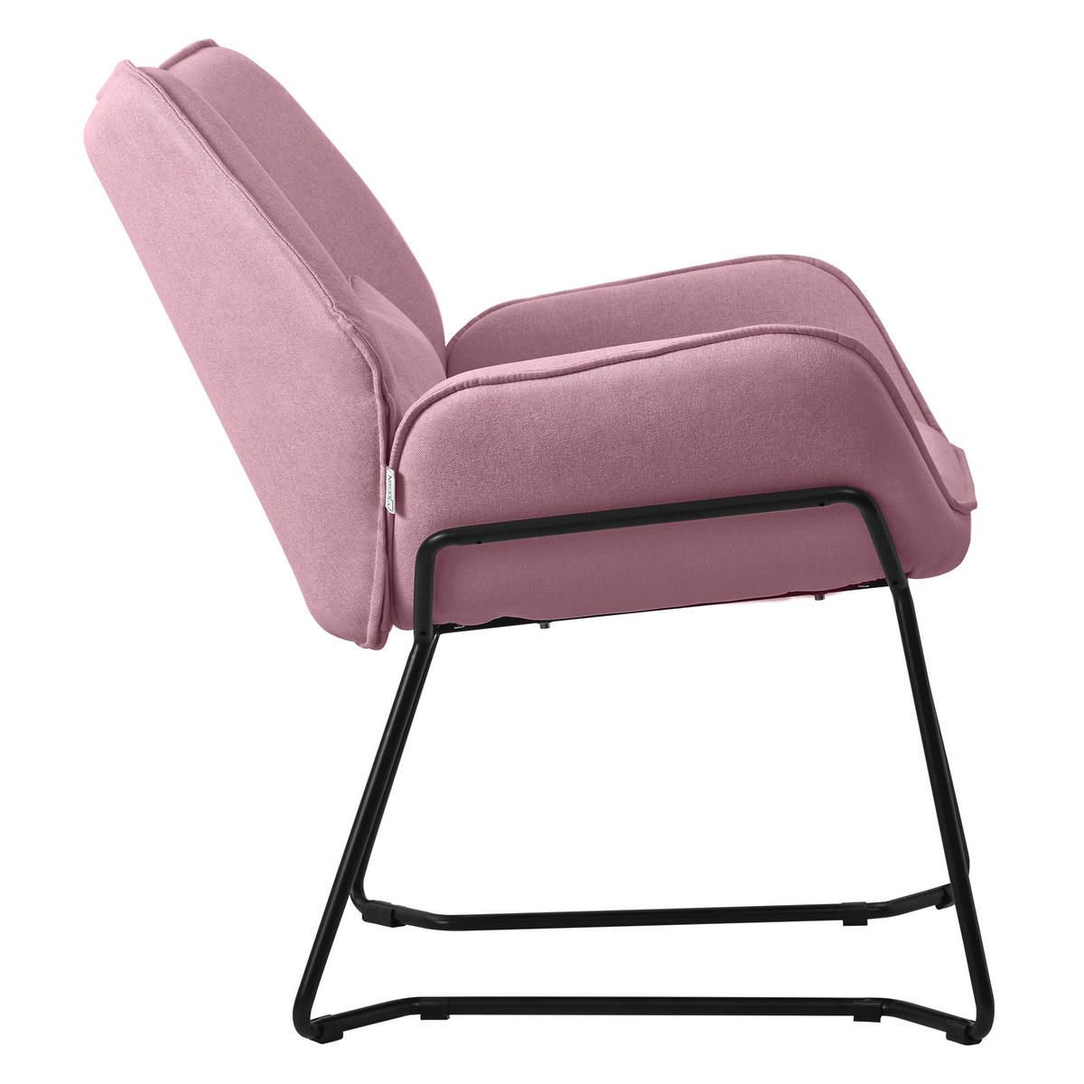 RELAXSESSEL Leinen Rosa - Pink, Metall (77/85/75cm) - ML-DESIGN