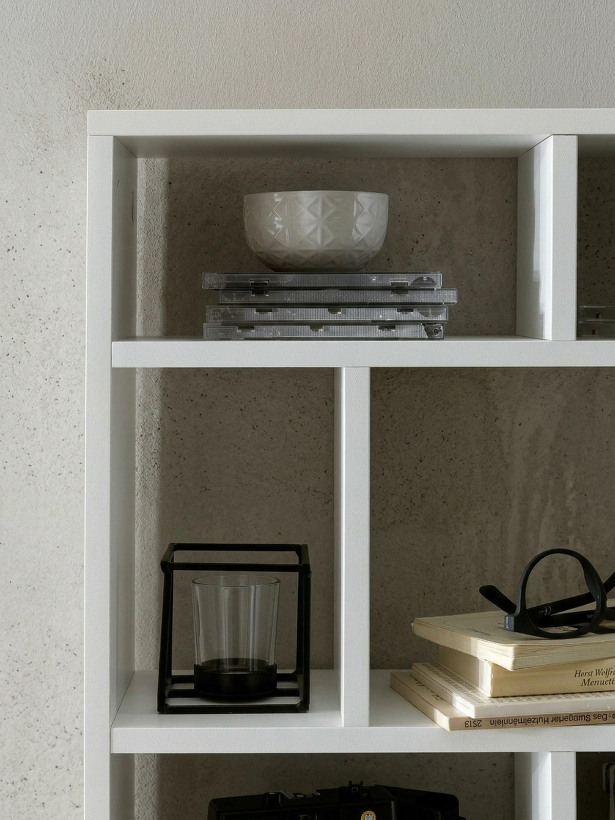 WANDREGAL MAGRA Spanplatte 9 Fächer Modern, Weiß 75x16x51 cm - Weiß, Holz (75/51/16cm) - KADIMA DESIGN