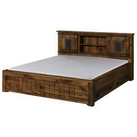 HOLZBETT mit Schublade Mango 180x200 braun lackiert RAILWAY #472 - Braun, Holz (180/200cm) - Massivmoebel24