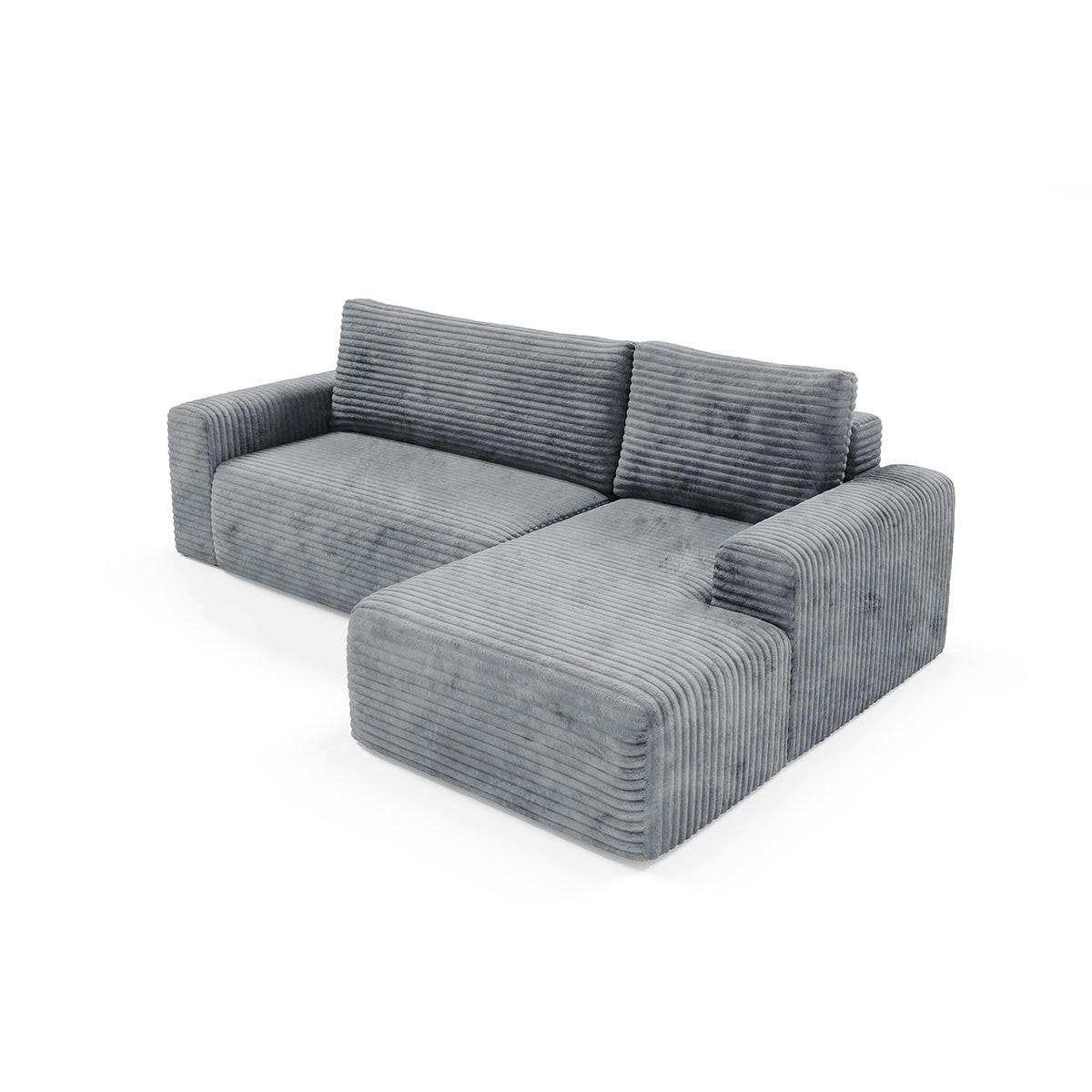 ECKSOFA Romeo 3 Sitzplätze Dunkelgrau - Grau, Holz (268/163cm) - Petits-meubles