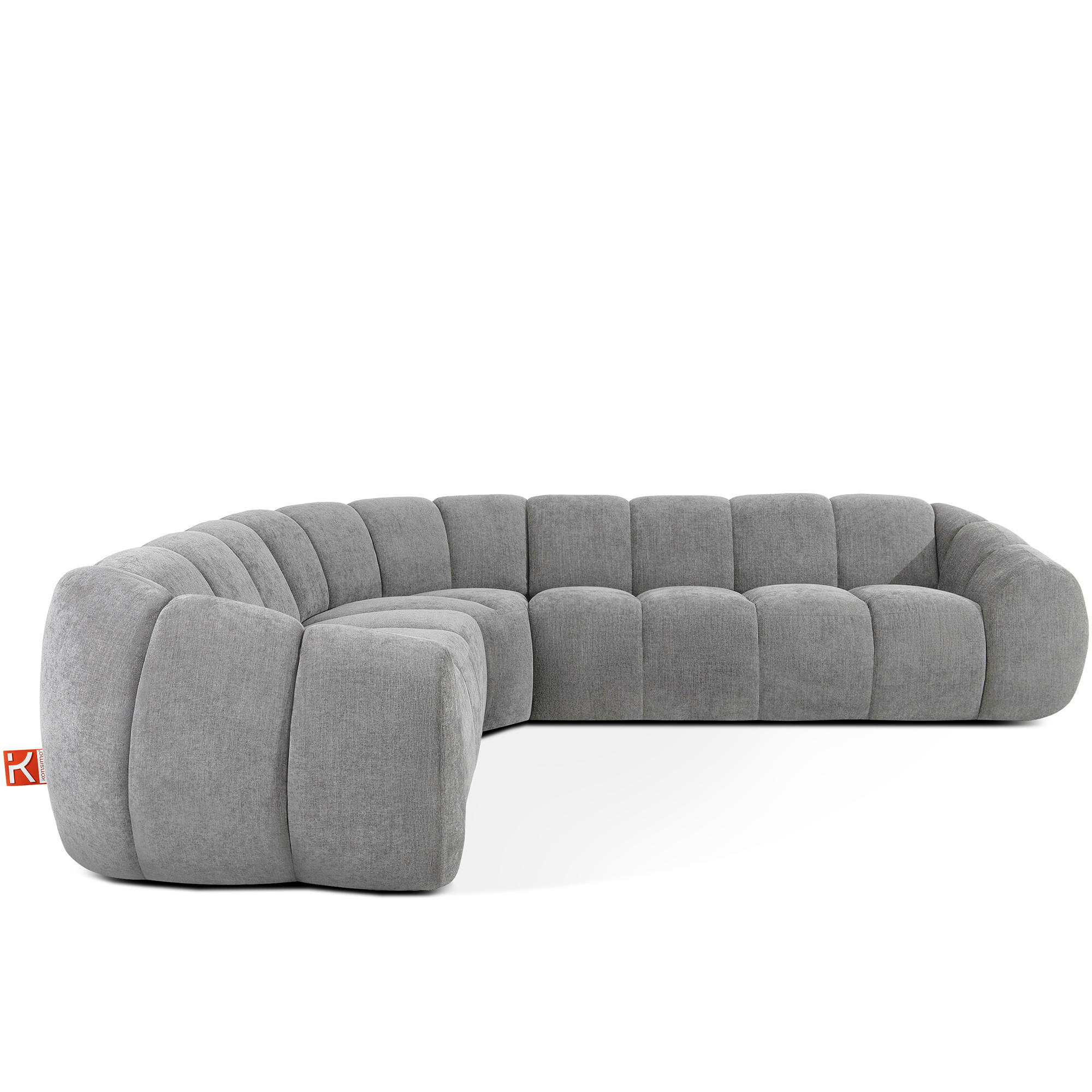 ECKSOFA LINKS FLAVA, hell Aschgrau - Hellgrau, Holz/Holzwerkstoff (310/270cm) - KONSIMO®