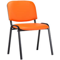 BESUCHERSTUHL Lederlook orange - Schwarz/Orange, Textil/Metall (53/83/53cm) - CLP