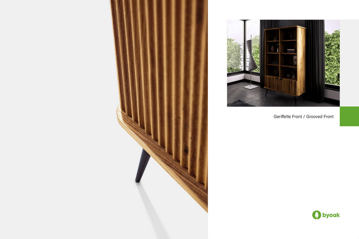 BÜCHERREGAL LINA Wildeiche - Wildeiche, Holz (97/176/46cm) - byoak