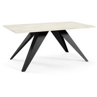 COUCHTISCH Ariel, Kaffeetisch mit rechteckiger Tischplatte, Schwarz+White Chromix - Schwarz/Weiß, Metall (120/60/48cm) - Beautysofa