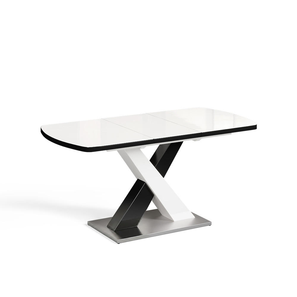 Vicco JÍDELNÍ STŮL Chinto, Černá/Bílá, 120-160 x 80 cm Rozšiřitelný