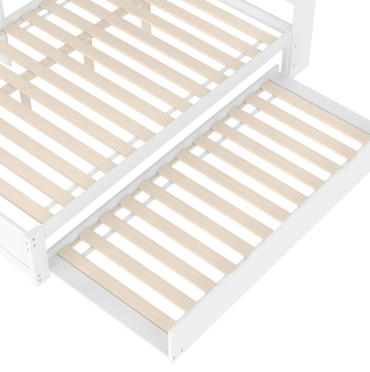 POLSTERBETT 140/200 cm mit Ausziehbett, USB-Anschlüssen, Steckdose und 2 Schubladen, MDF/Kiefernholz, Weiß - Weiß, Holzwerkstoff (140/200cm) - Redom