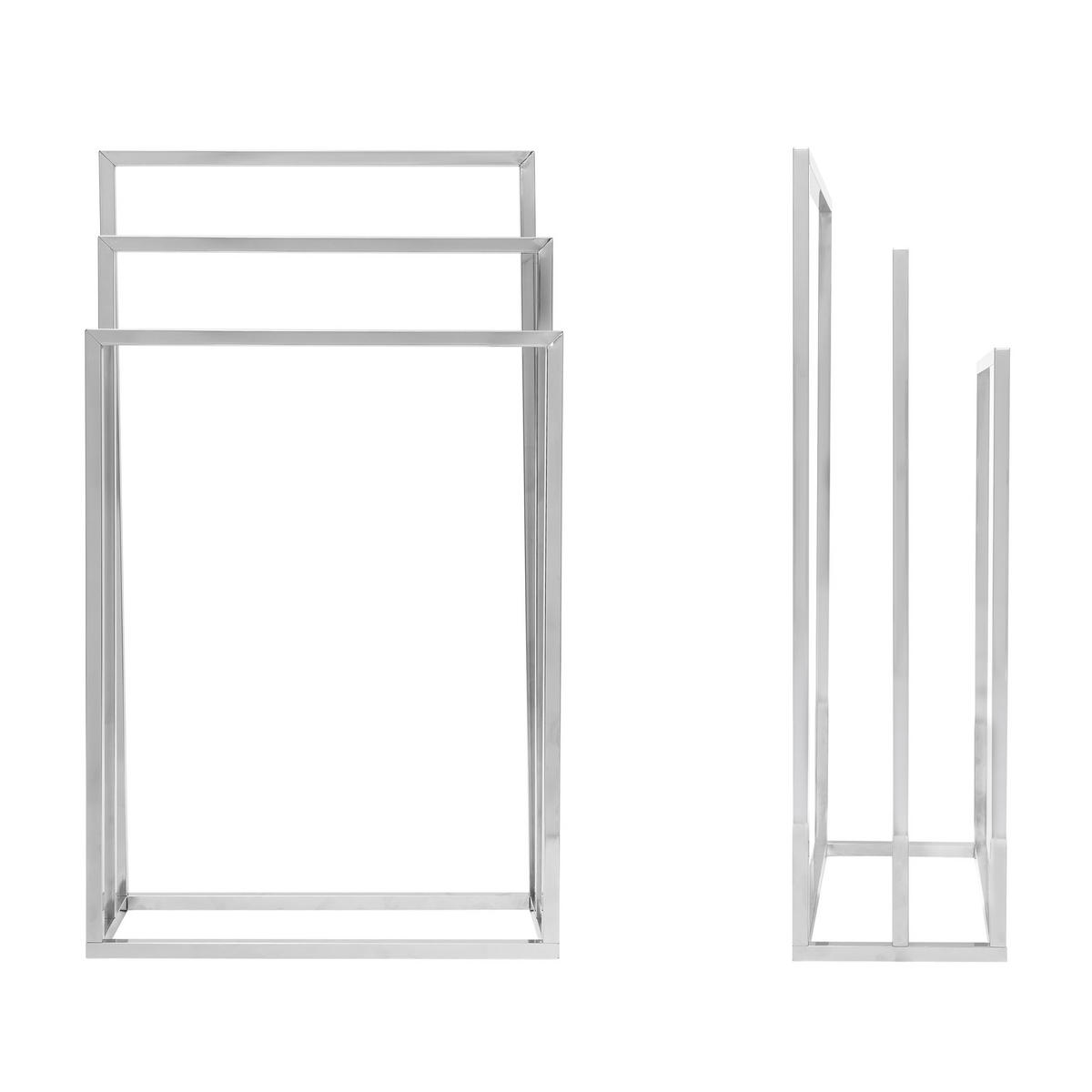 HANDTUCHSTÄNDER - Silberfarben, Metall (46/82/21cm) - Relaxdays