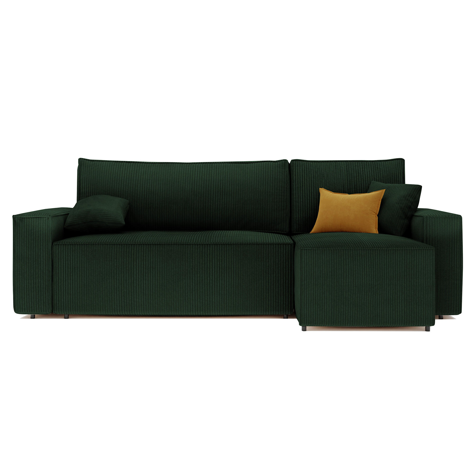 ECKSOFA Paris mit Schlaffunktion Cord - Grün, Textil (244/155cm) - Idohome