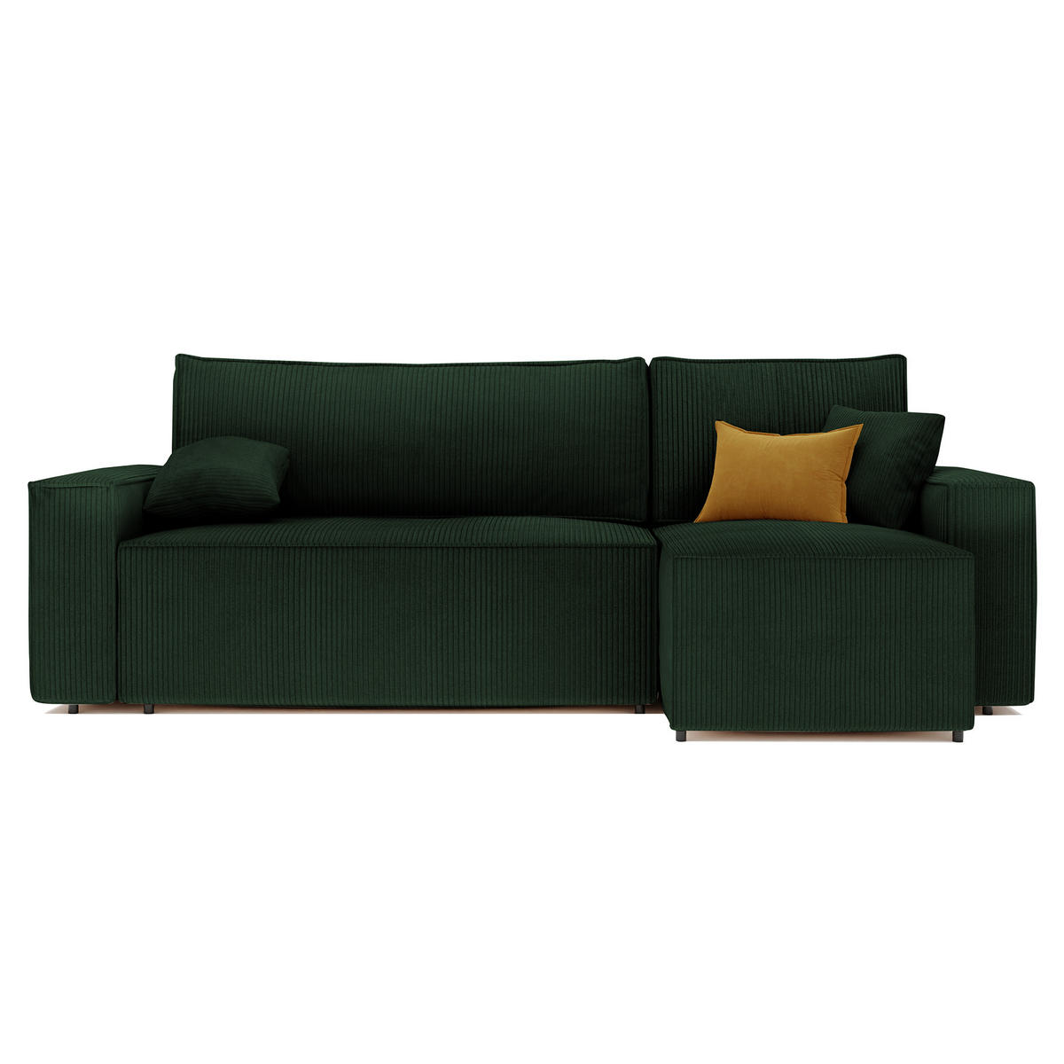 ECKSOFA Paris mit Schlaffunktion Cord - Grün, Textil (244/155cm) - Idohome