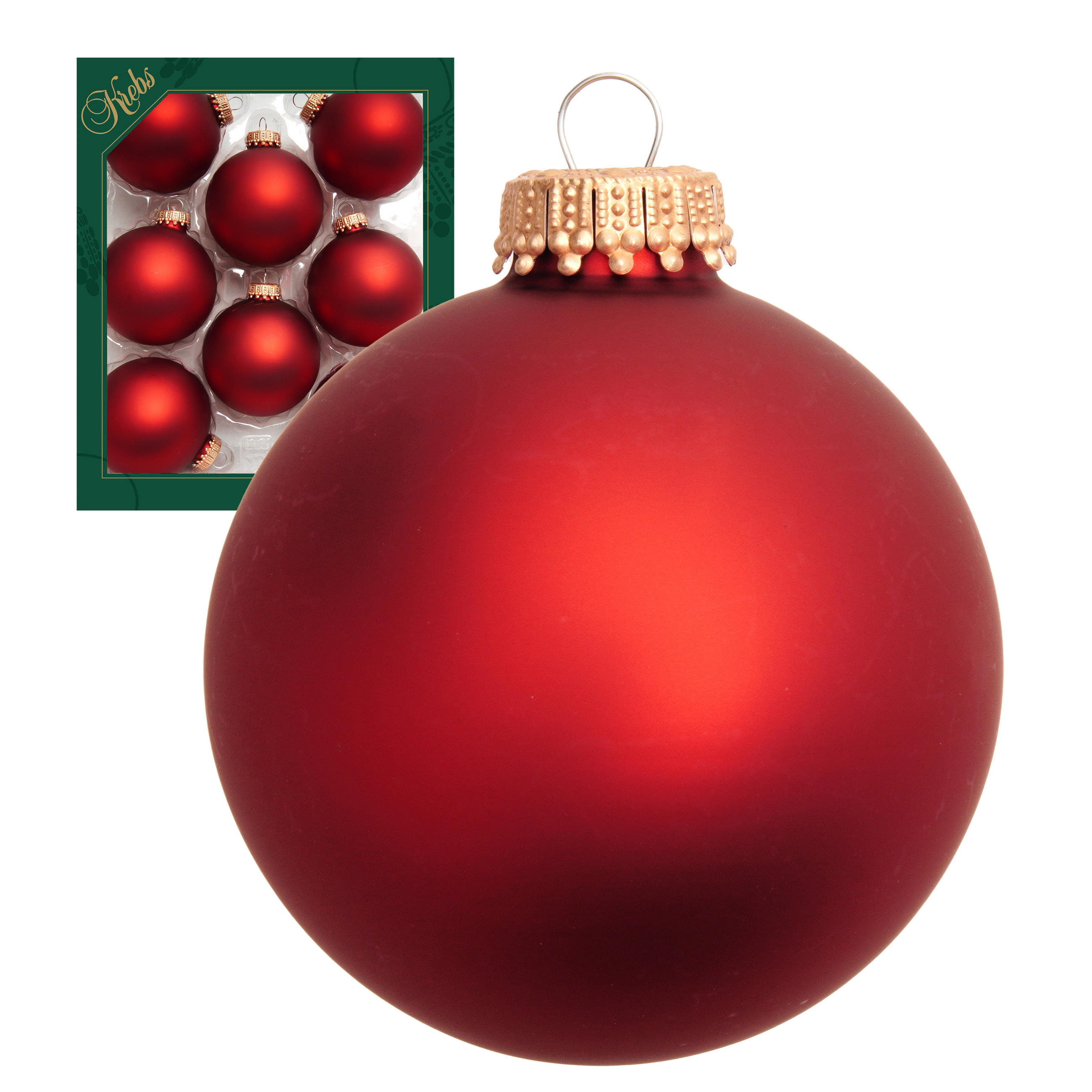 Krebs Glas Lauscha Christbaumkugeln Rot 7x7x7 cm